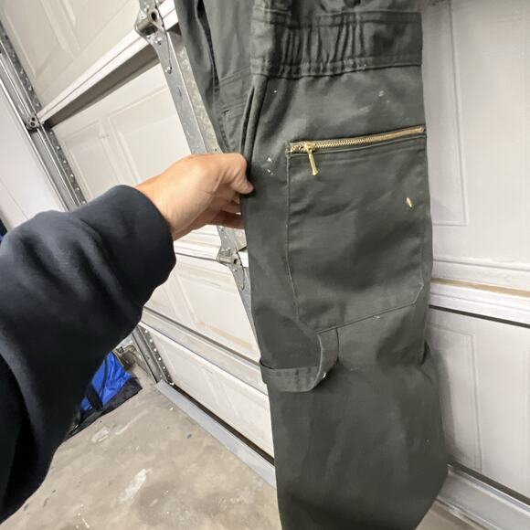 Dickies Olive Green Coveralls Long Sleeve Workwear Jumpsuit Overall - Picture 12 of 16